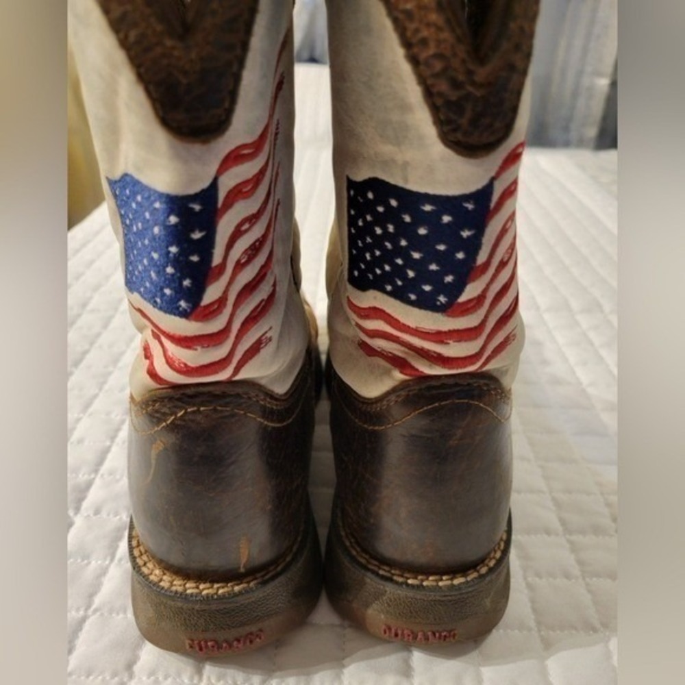 Durango Western Leather Cowboy Boots American Flag USA Patriotic Rustic Farm Fun - Picture 9 of 13